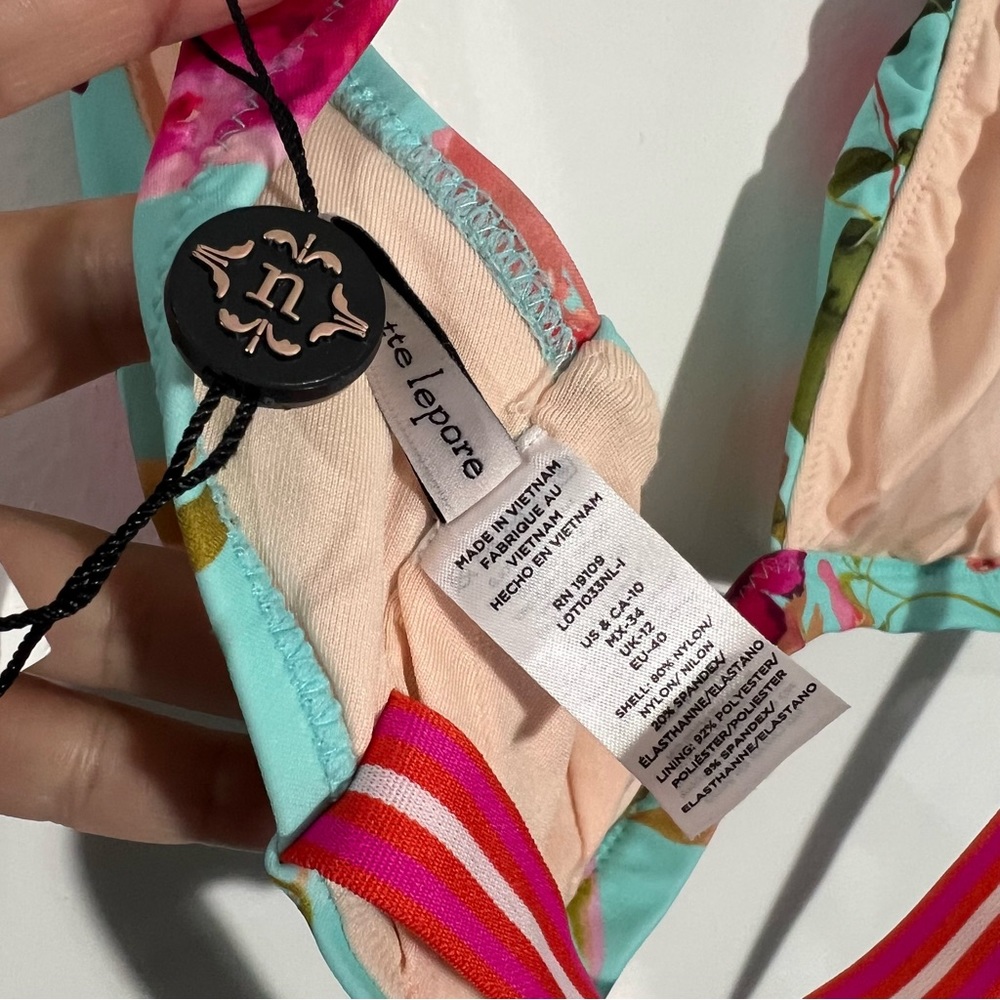 Nanette Lepore Floral Bikini Top Size 10 - Picture 8 of 12